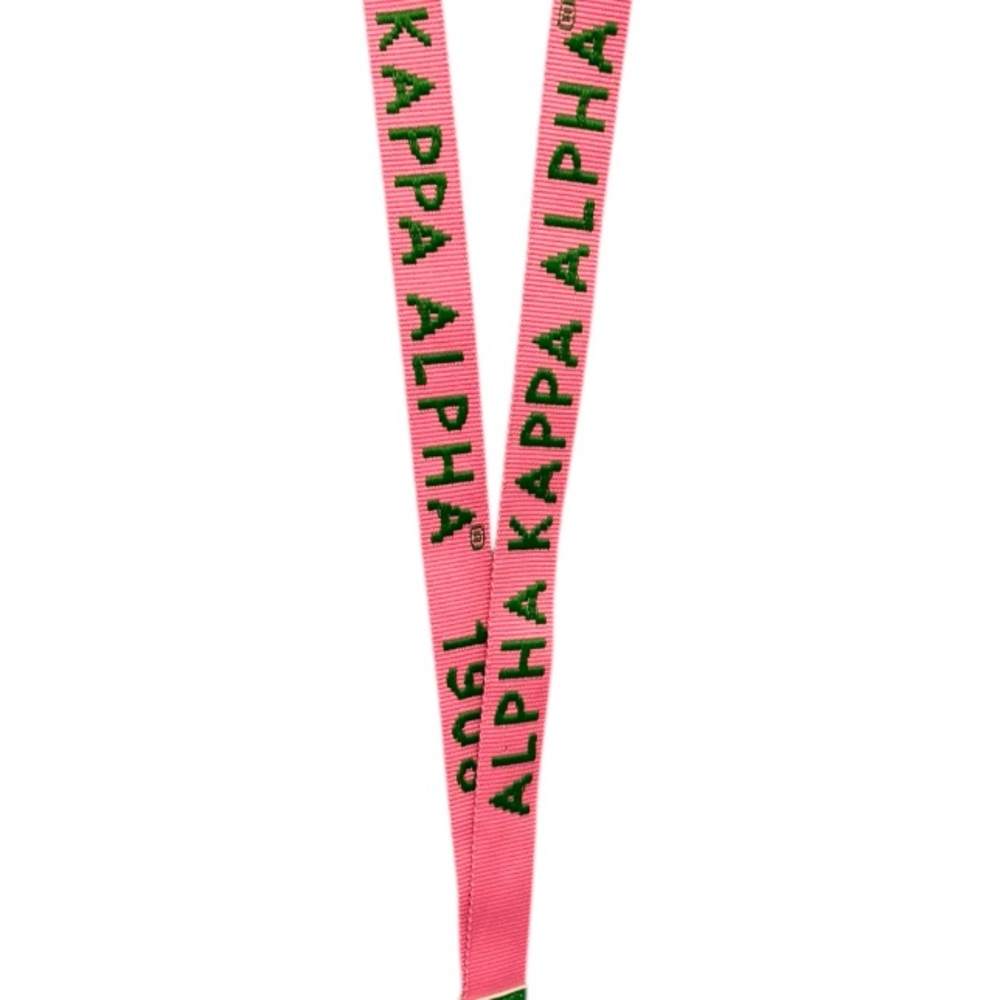 Pink and Green Alpha Kappa Alpha Lanyard - Picture 4 of 4